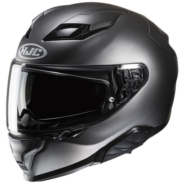 HJC F71 Semi-Flat Helmet Semi Flat Titanium (X-Large, Silver Semi Flat ...