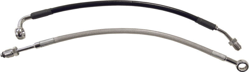 Goodridge HD0005-1CBK+4 Stainless Steel Braided Hydraulic Clutch Line Kit - 4in. Over Stock - Black Hose