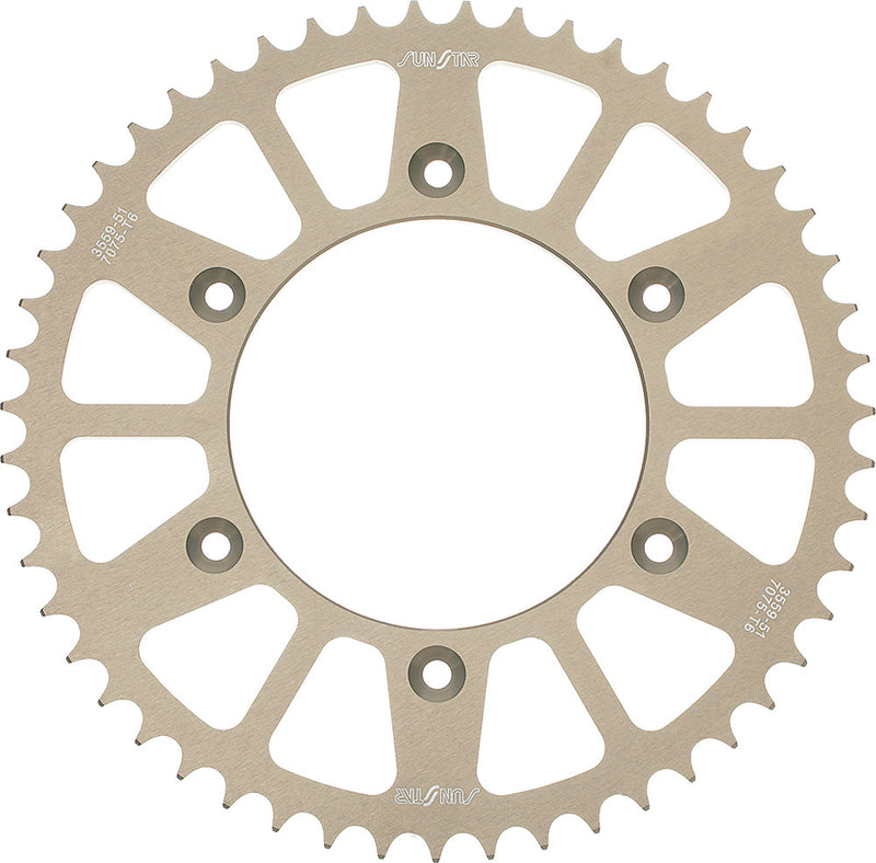 Sunstar 5-145654 Works Triplestar Aluminum Rear Sprocket - 54T - Gold