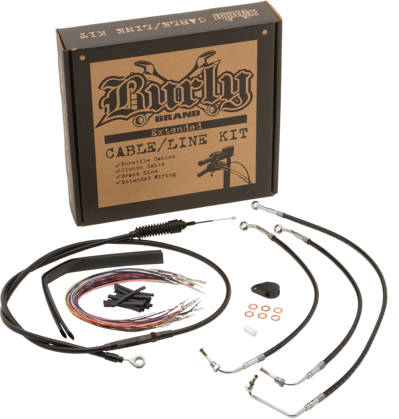 Burly Brand B30-1238 Handlebar Cable/Line Install Kit - Black