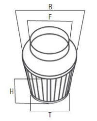 Mogo Parts 06-0405 Replacement Part Air Filter - Wire Mesh - Long Cone - 35mm